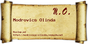 Modrovics Olinda névjegykártya